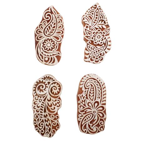 Set of 4 Piece New Mix Wooden Printing Block